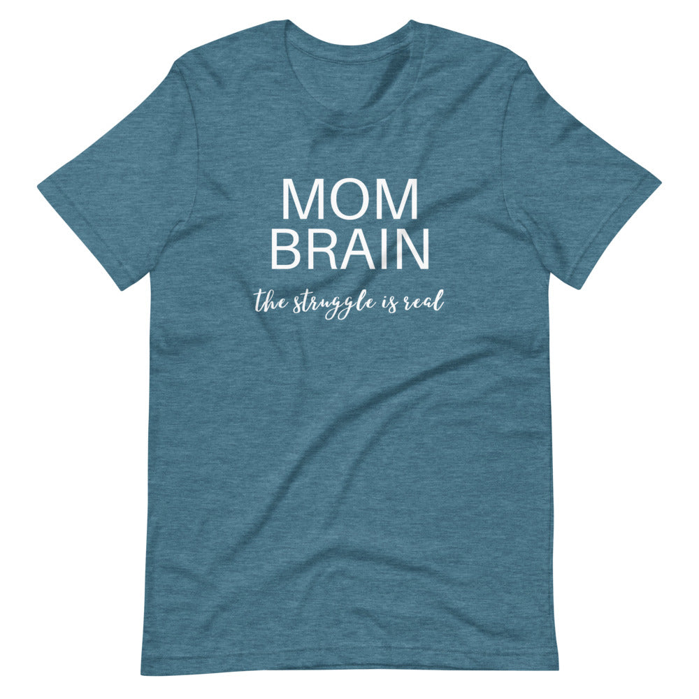 Mom Brain the struggle is real White Ink Short-Sleeve Unisex T-Shirt