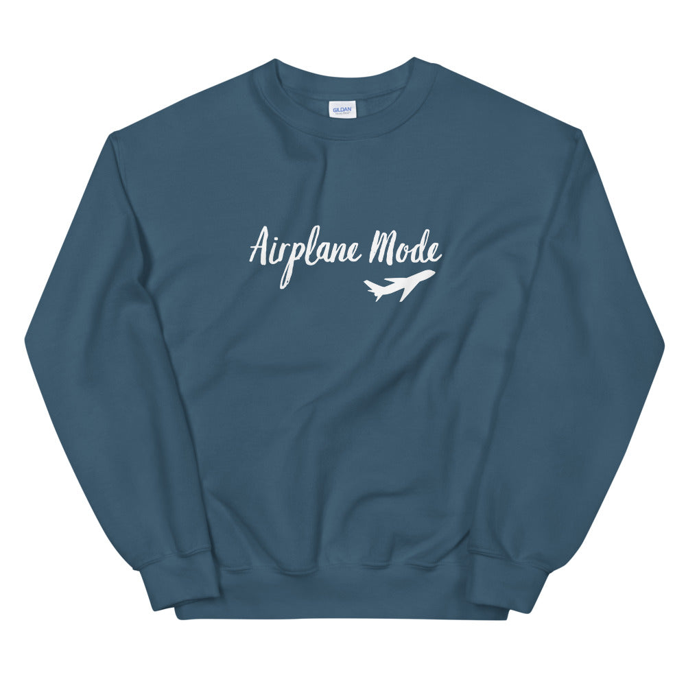 Airplane Mode Sweatshirt-White Ink