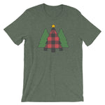Triple Plaid Christmas Trees Unisex T-Shirt