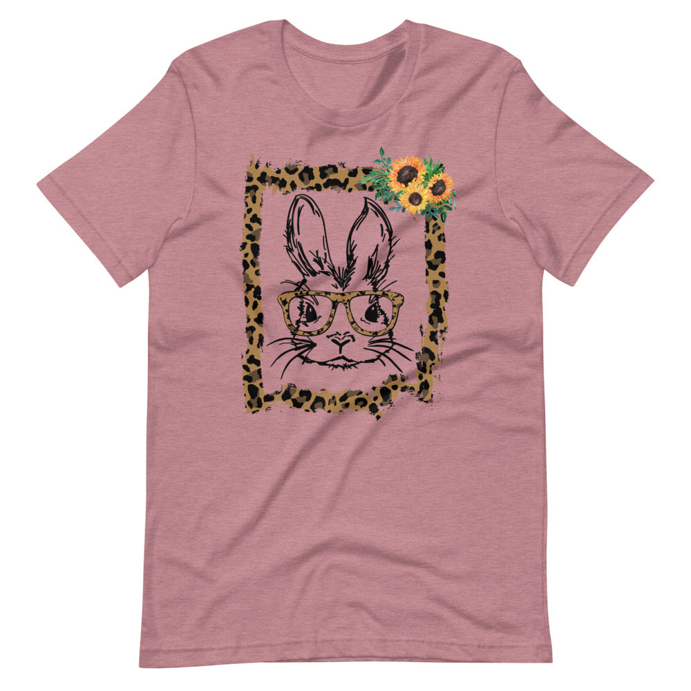 Bunny, Glasses, Sunflowers Short-Sleeve Unisex T-Shirt