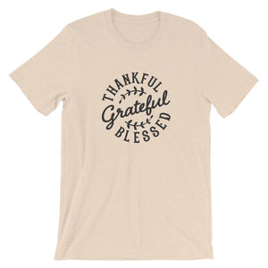 Thankful Grateful Blessed Short-Sleeved Unisex T-Shirt