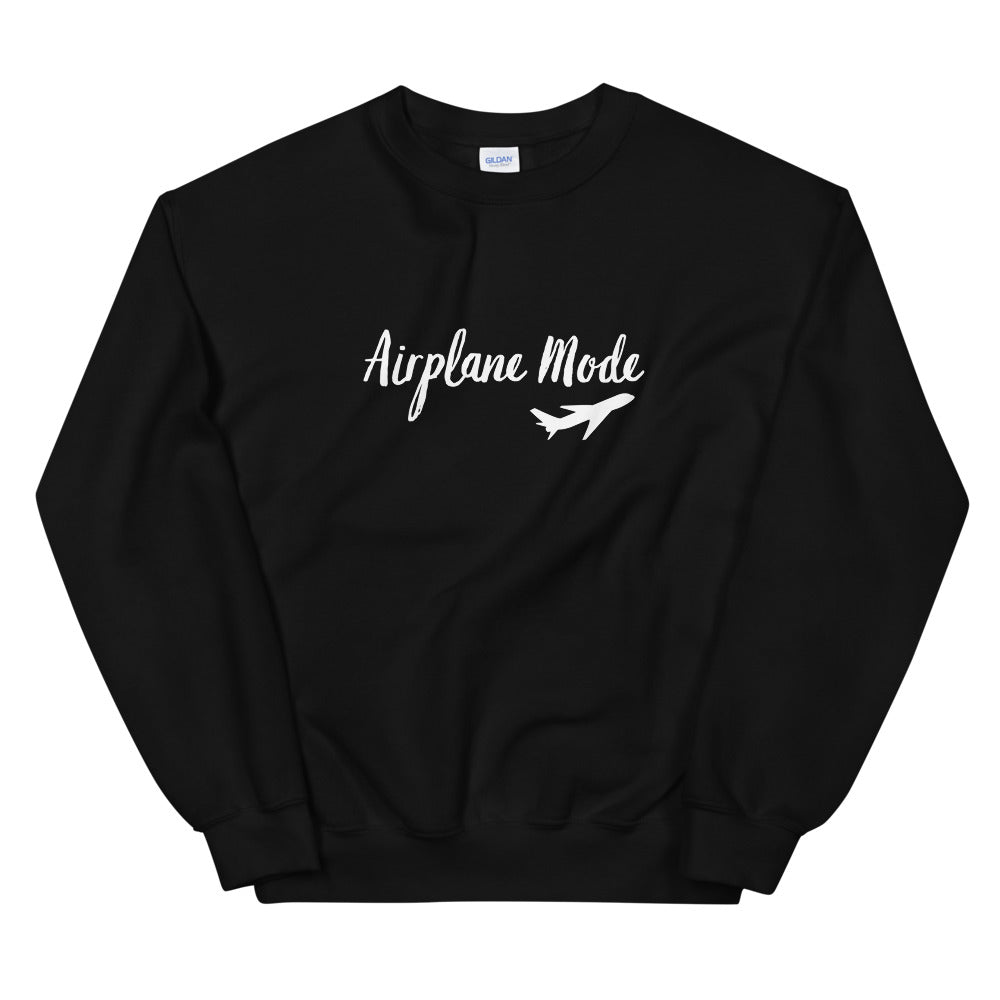 Airplane Mode Sweatshirt-White Ink