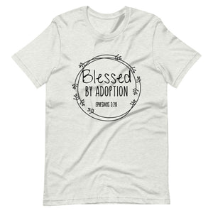 Blessed by Adoption Black Ink Short-Sleeve Unisex T-Shirt