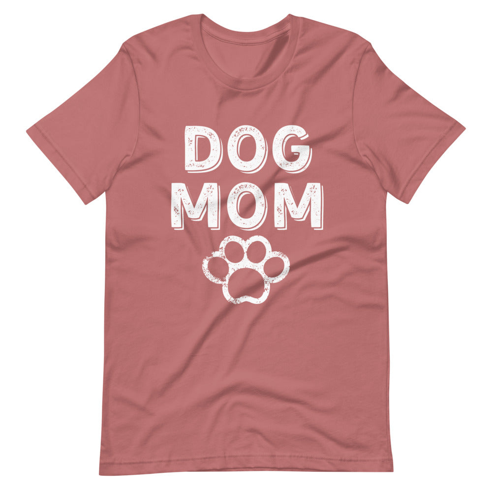 Dog Mom White Ink Short-Sleeve Unisex T-Shirt